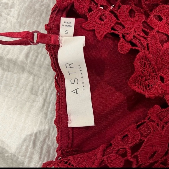 ASTR Burgundy Red Lace Midi Dress - Picture 2 of 7